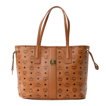 MCM Visetos Medium Liz Reversible Shopper Tote Cognac 1 of 16