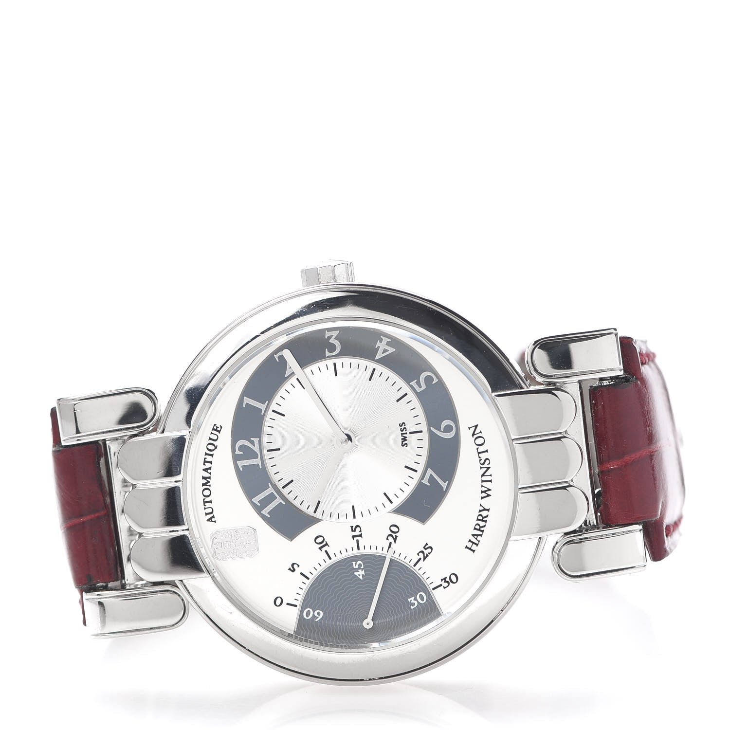 Harry Winston 18K White Gold Alligator 37mm Premier Excenter Automatic Watch 3 of 9