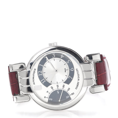 Harry Winston 18K White Gold Alligator 37mm Premier Excenter Automatic Watch 3 of 9