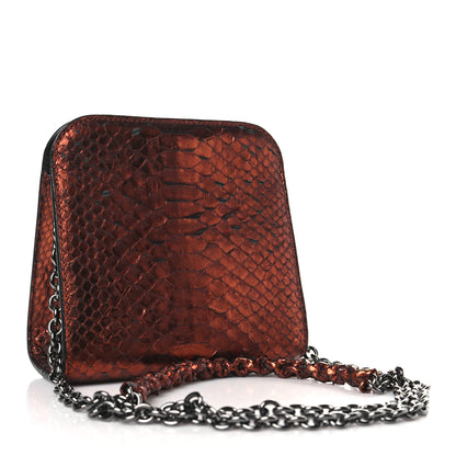 Tom Ford Snakeskin Small Cosmo T Lock Chain Bag Rust 3 of 10