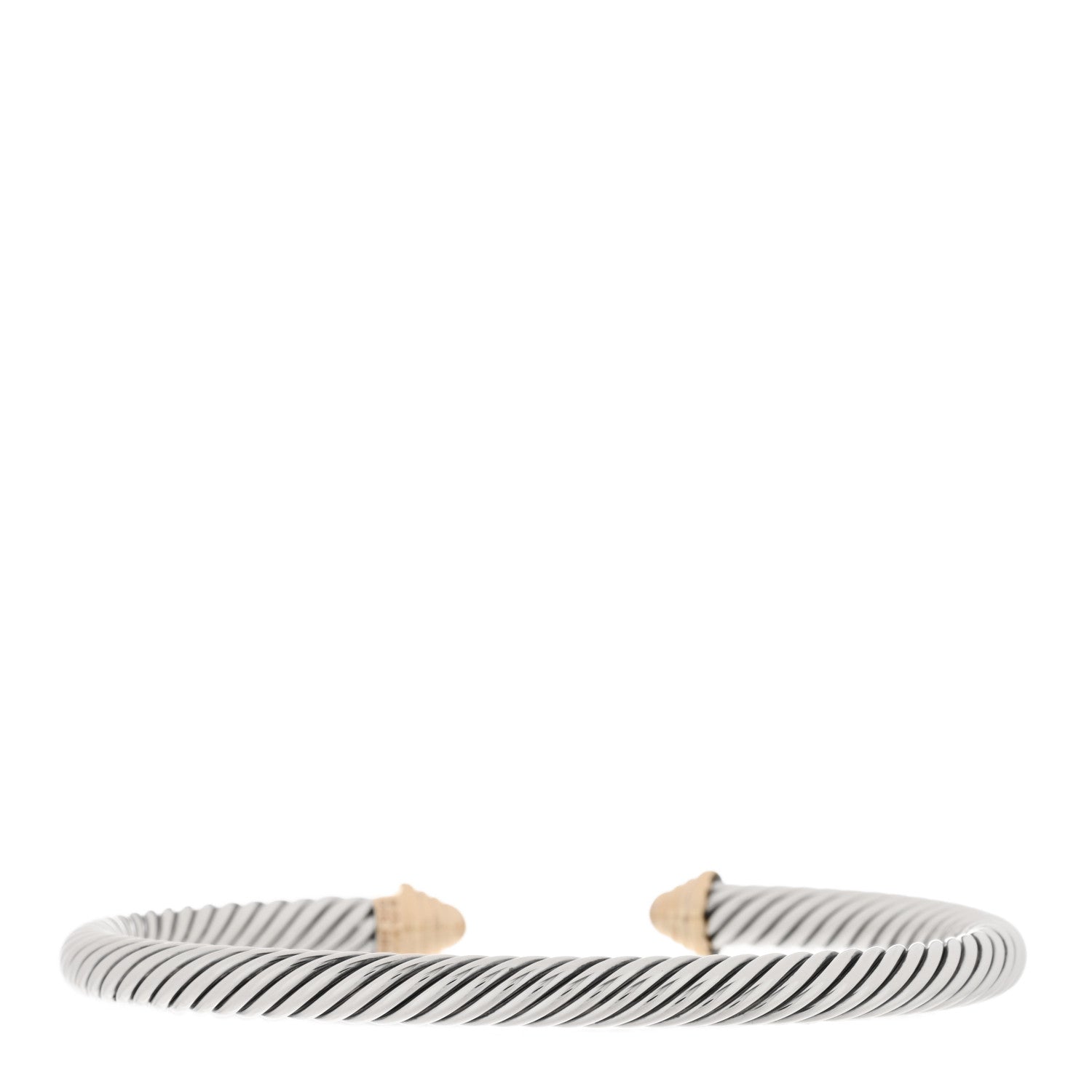 David Yurman Sterling Silver 14K Yellow Gold 5mm Cable Classics Bracelet 2 of 3