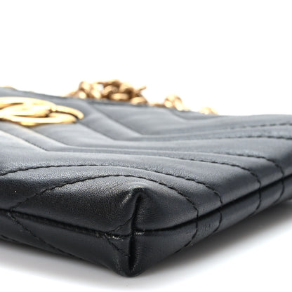 Gucci Calfskin Matelasse Mini GG Marmont Chain Bag Black 9 of 10