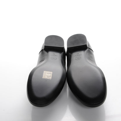 Chanel Lambskin CC Mocassin Loafers 37 Black 5 of 9