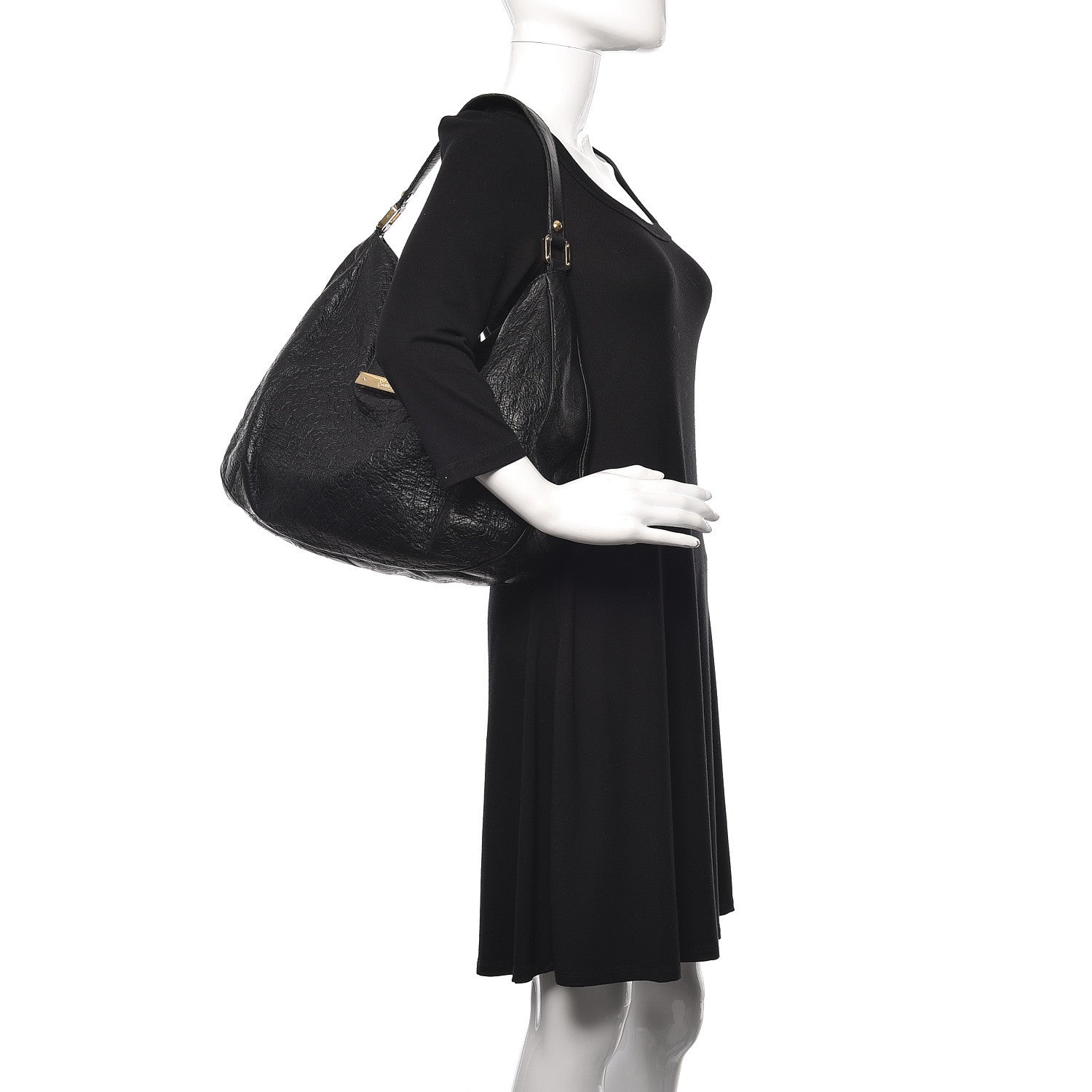 Gucci Guccissima Large New Ladies Web Hobo Black 2 of 14
