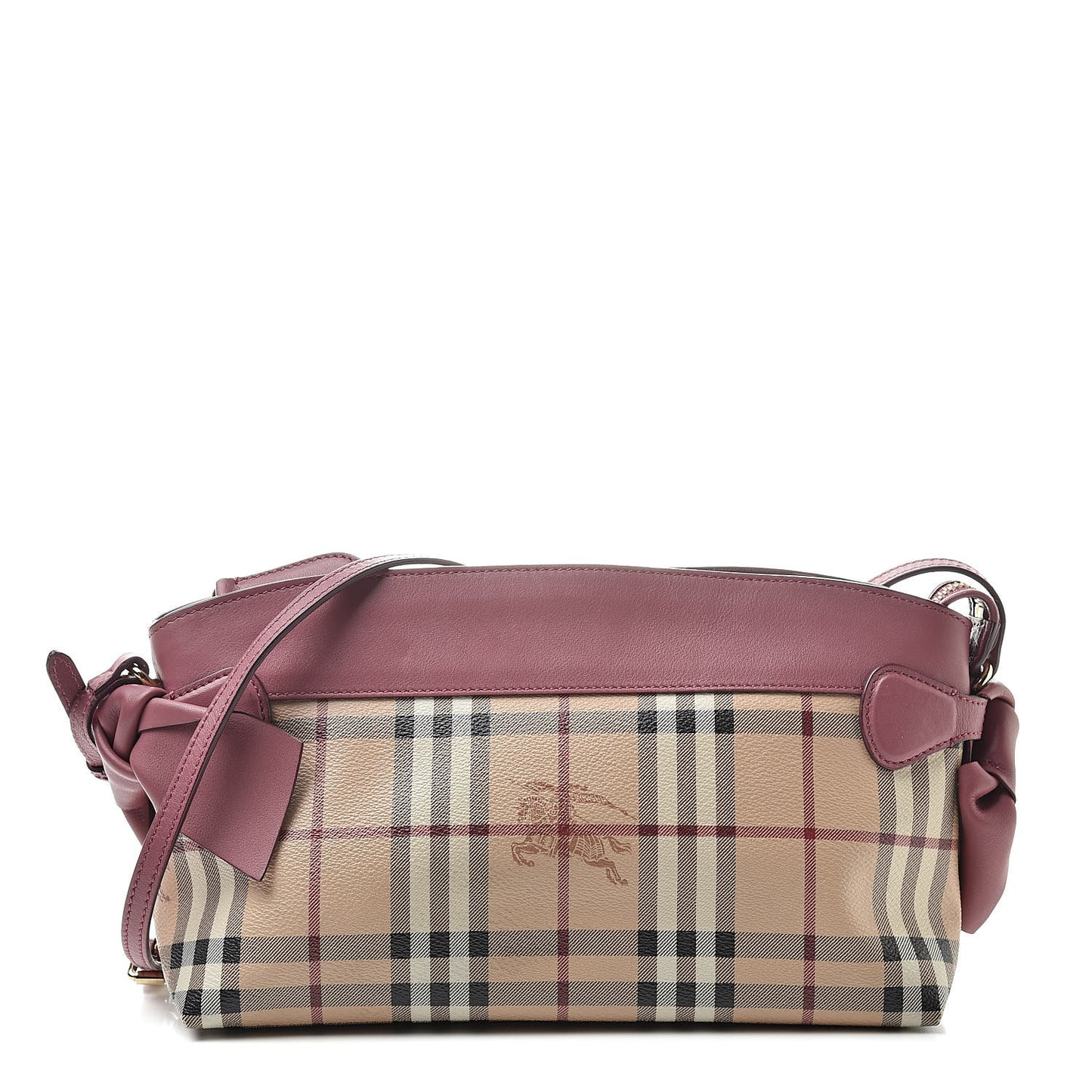 Haymarket Check Bow Tie Crossbody Clutch Bag Pink