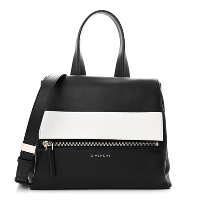 Givenchy Calfskin Small Pandora Pure Flap Bag Black White 1 of 14