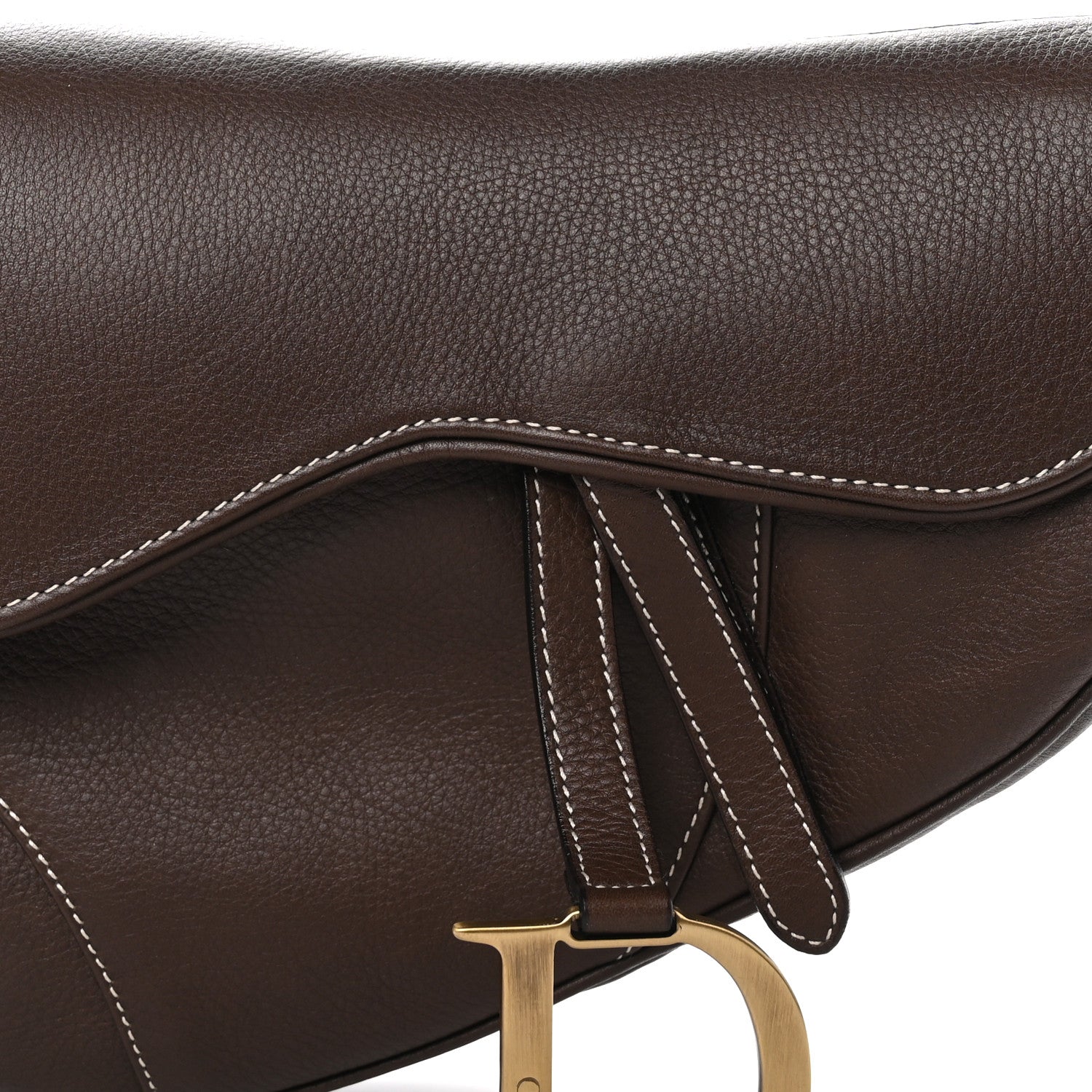 Christian Dior Calfskin Saddle Bag Brown 8 of 11