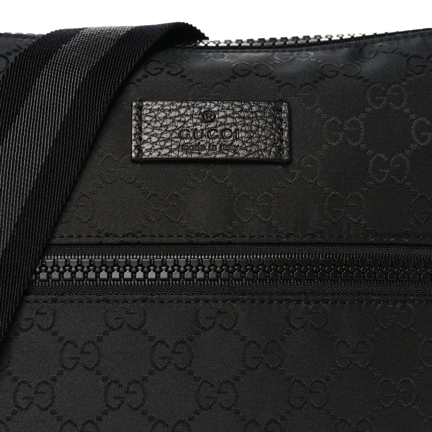 Nylon Monogram Small Flat Messenger Bag Black