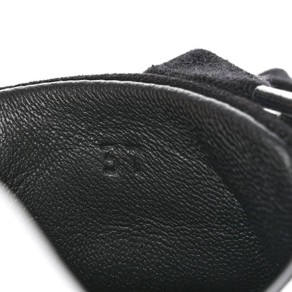 Hermes Goatskin Suede Goatskin Bouncing Sneakers 37 White Black 7 of 7