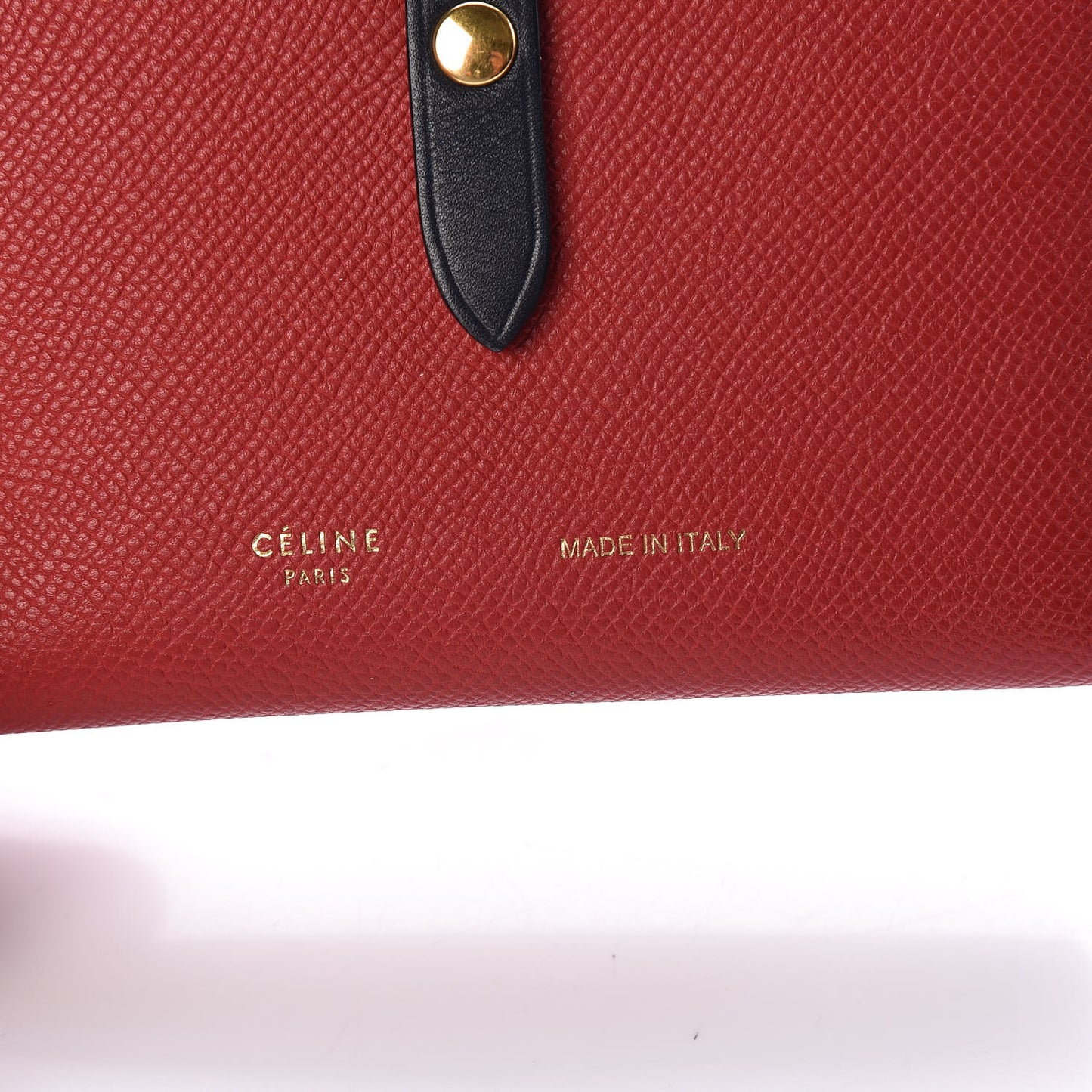 Grained Calfskin Medium Multifunction Strap Wallet Coquelicot