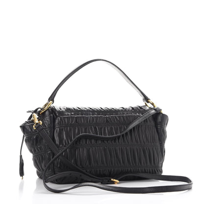 Prada Nappa Dressy Gaufre Flap Bag Nero Black 4 of 9