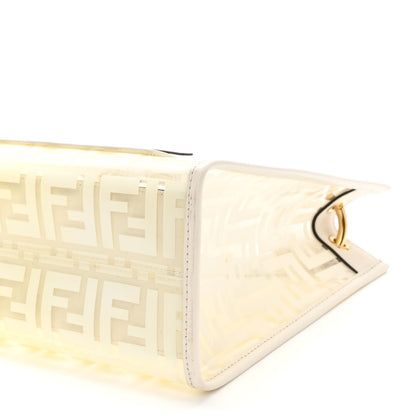 Fendi TPU FF Vitello Century Plexiglass Small Runaway Shopper Tote White 9 of 12