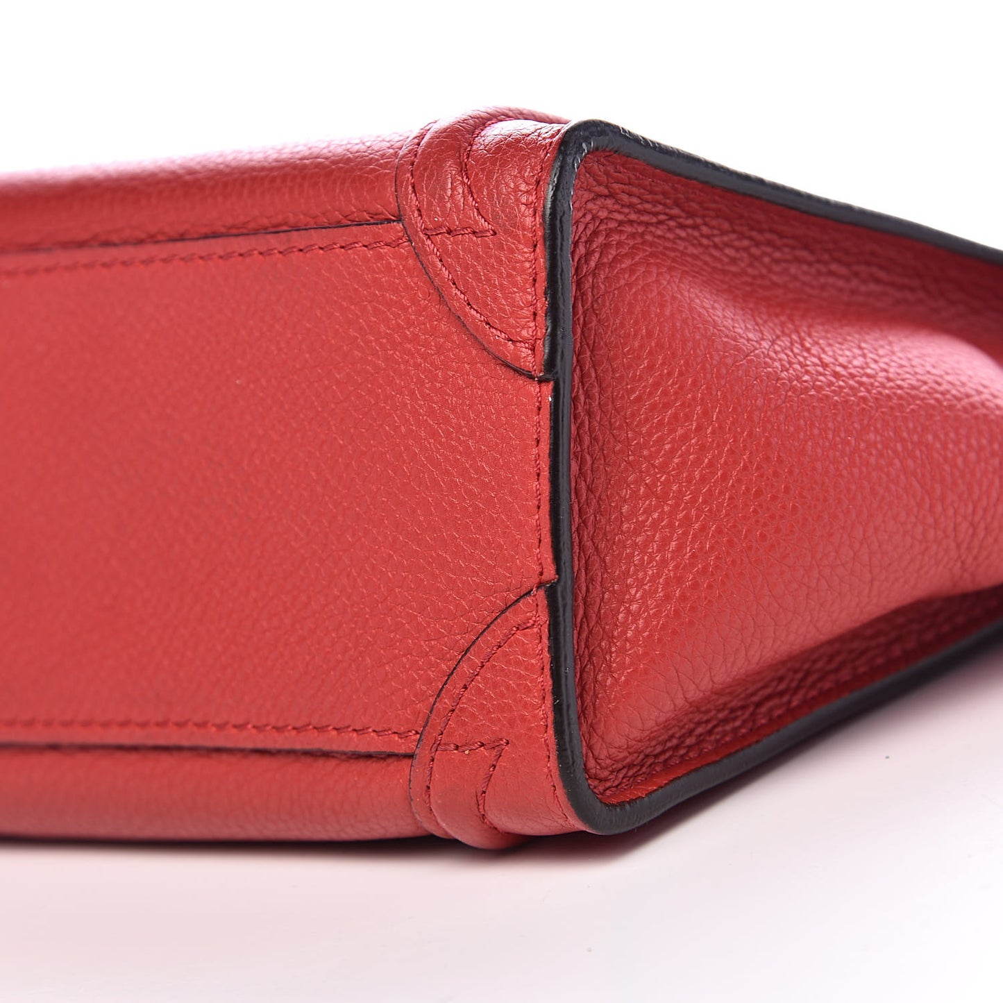 Drummed Calfskin Nano Luggage Coquelicot