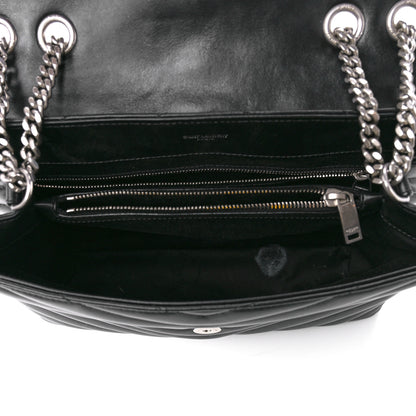 Saint Laurent Calfskin Y Quilted Monogram Medium Loulou Chain Satchel Black 5 of 13