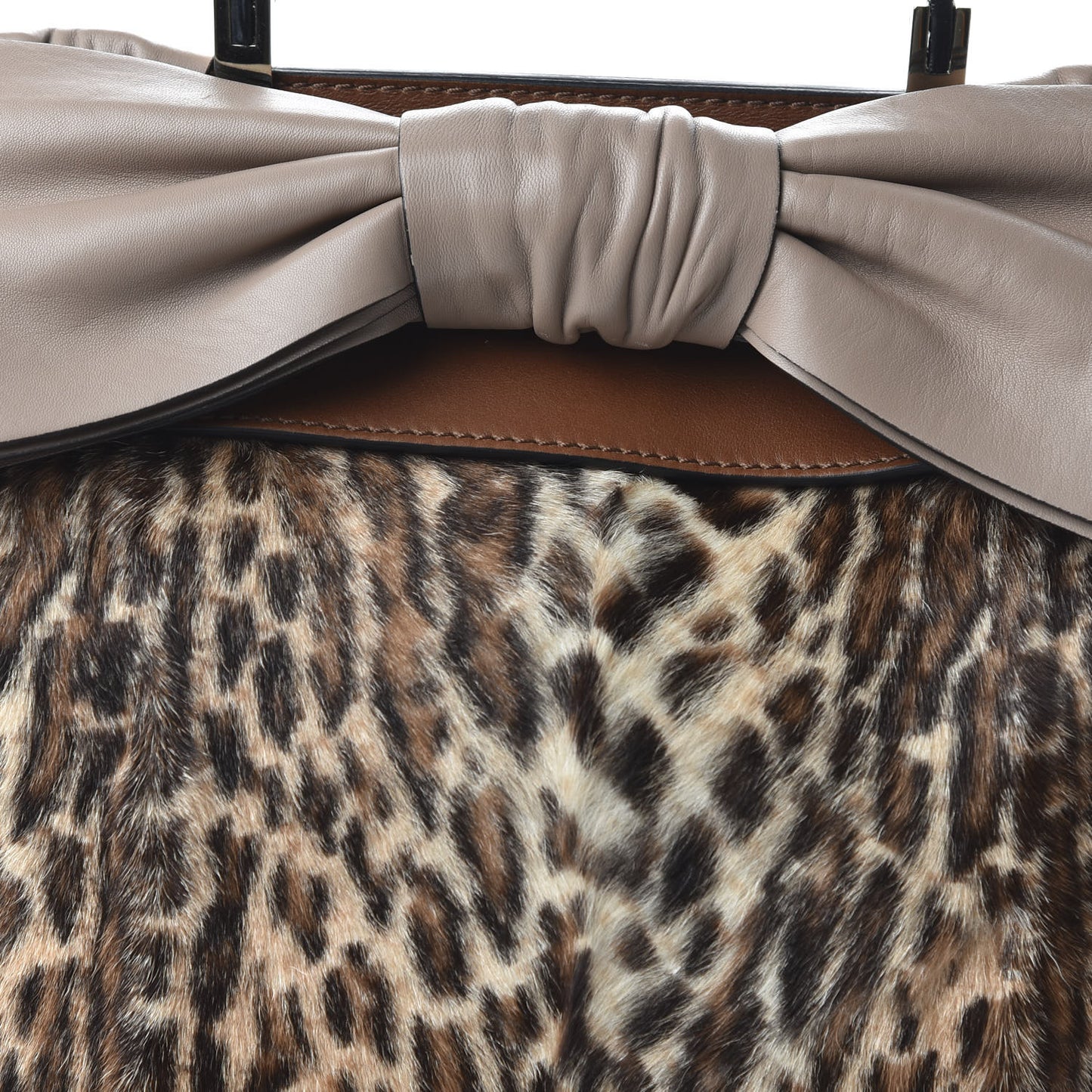 Calf Hair Leopard Print Medium Aphrodite Bow Satchel