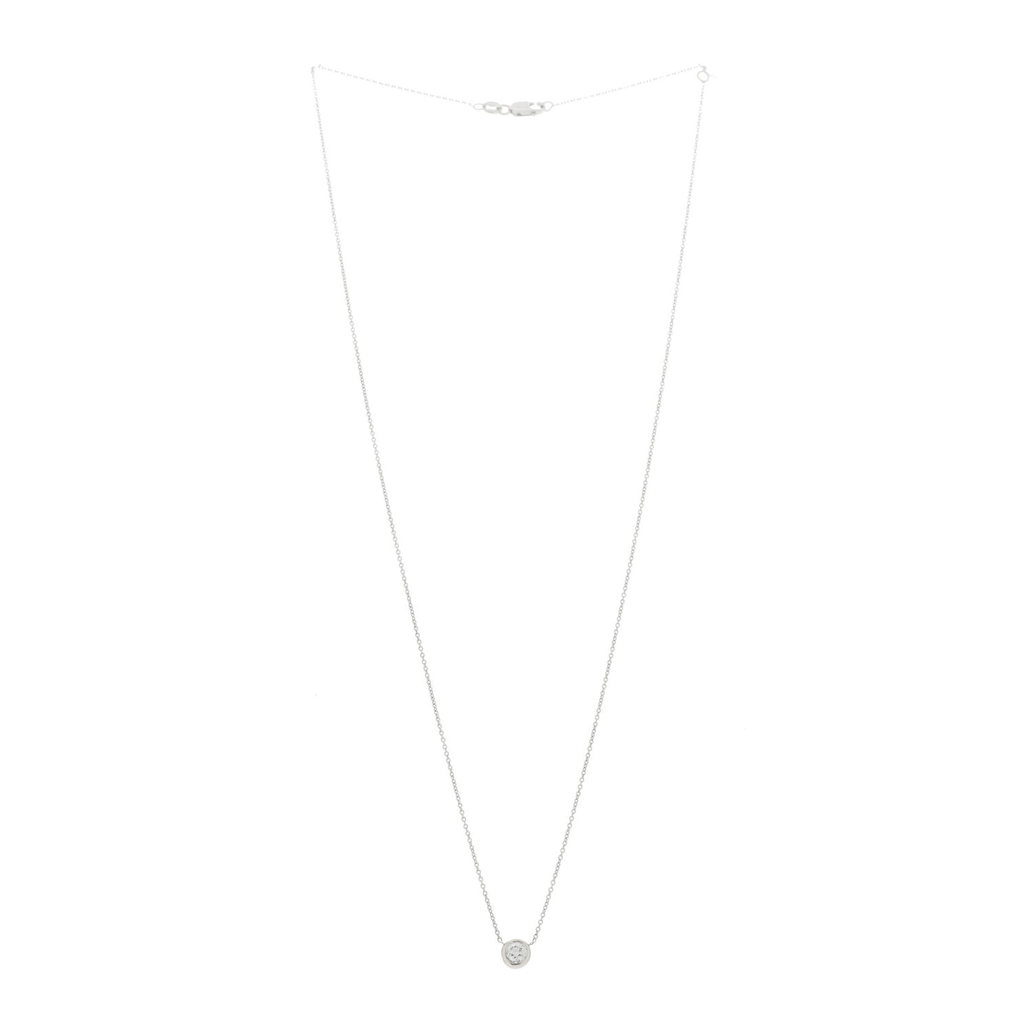 18K White Gold Diamond .24ct Diamonds by the Inch Pendant Necklace