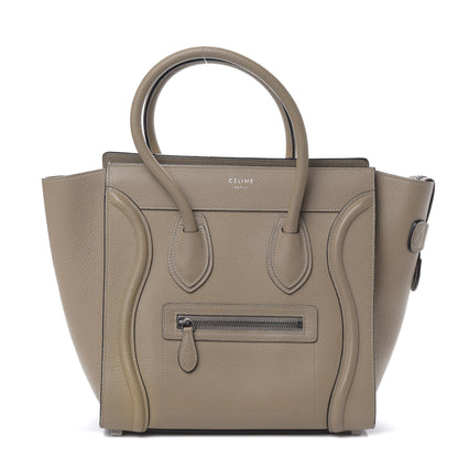 Celine Drummed Calfskin Micro Luggage Souris 1 of 12