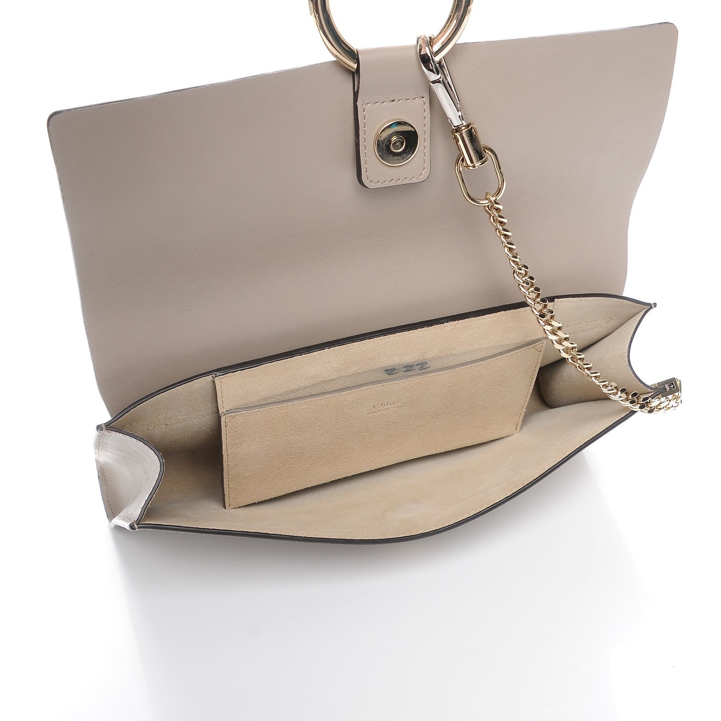 Suede Calfskin Faye Clutch Motty Grey
