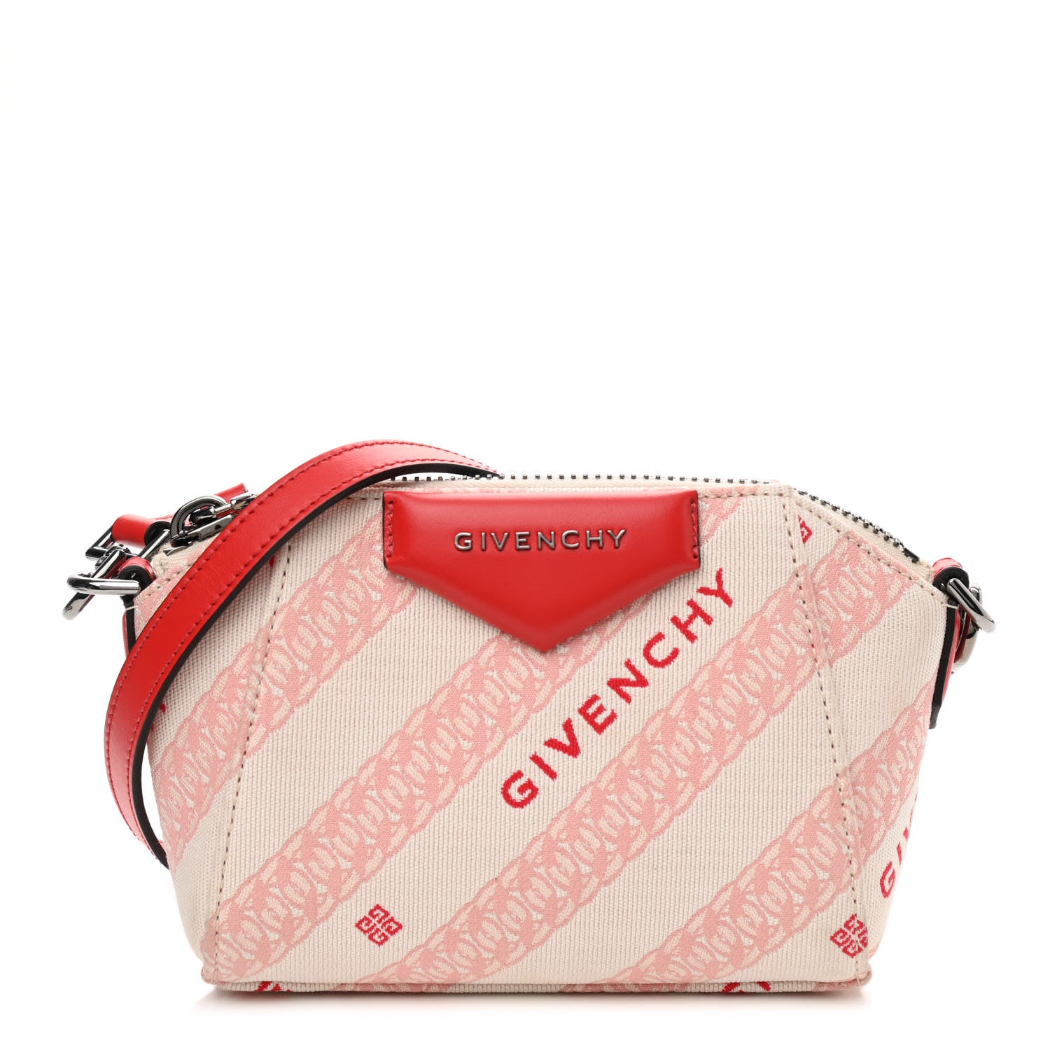 Givenchy Canvas Printed Nano Antigona Rot 1 of 9