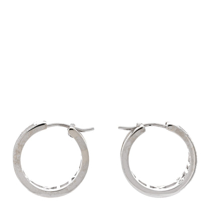Tiffany 18K White Gold Diamond Atlas Open Hoop Earrings 3 of 4