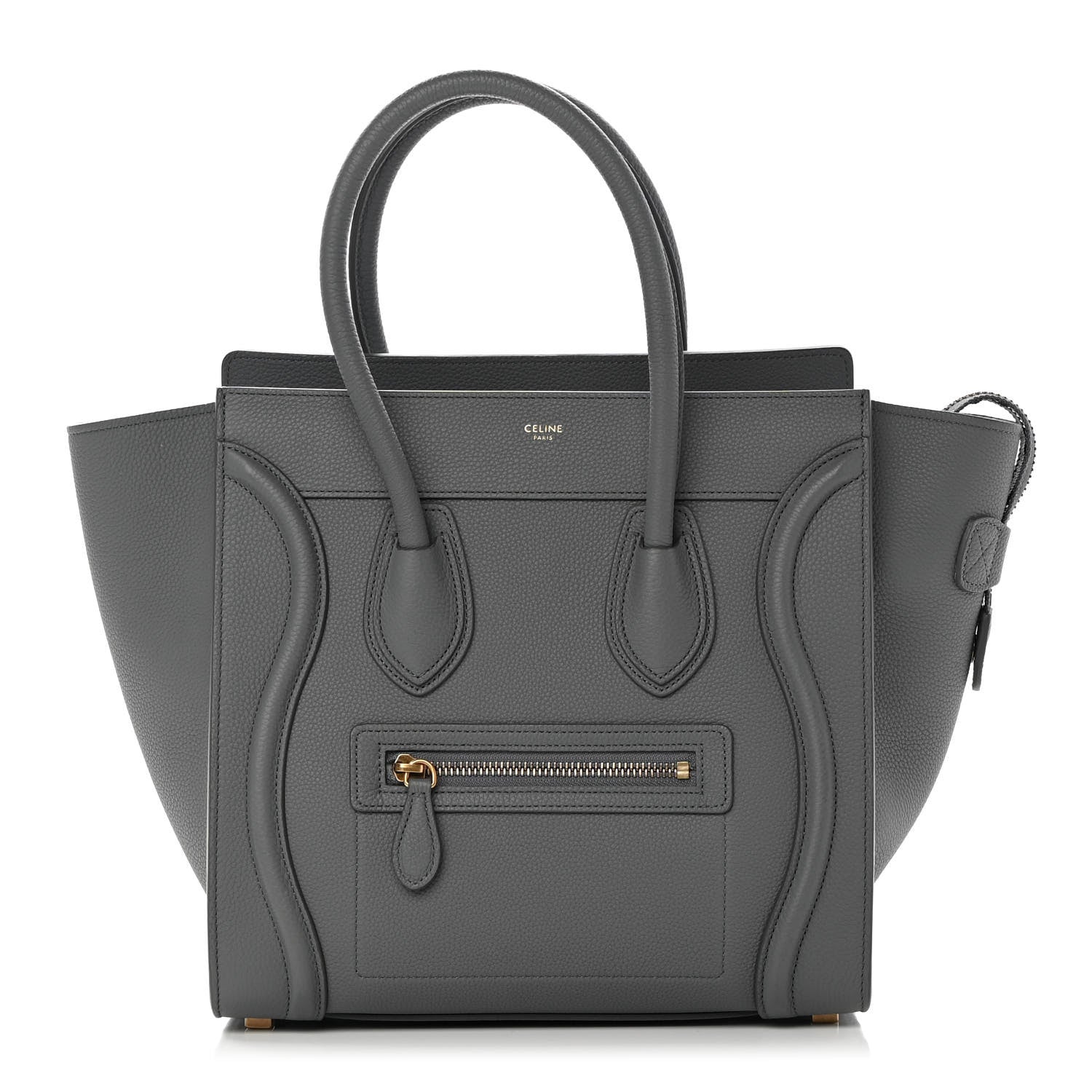 Celine Baby Drummed Calfskin Micro Luggage Kohl 1 of 12