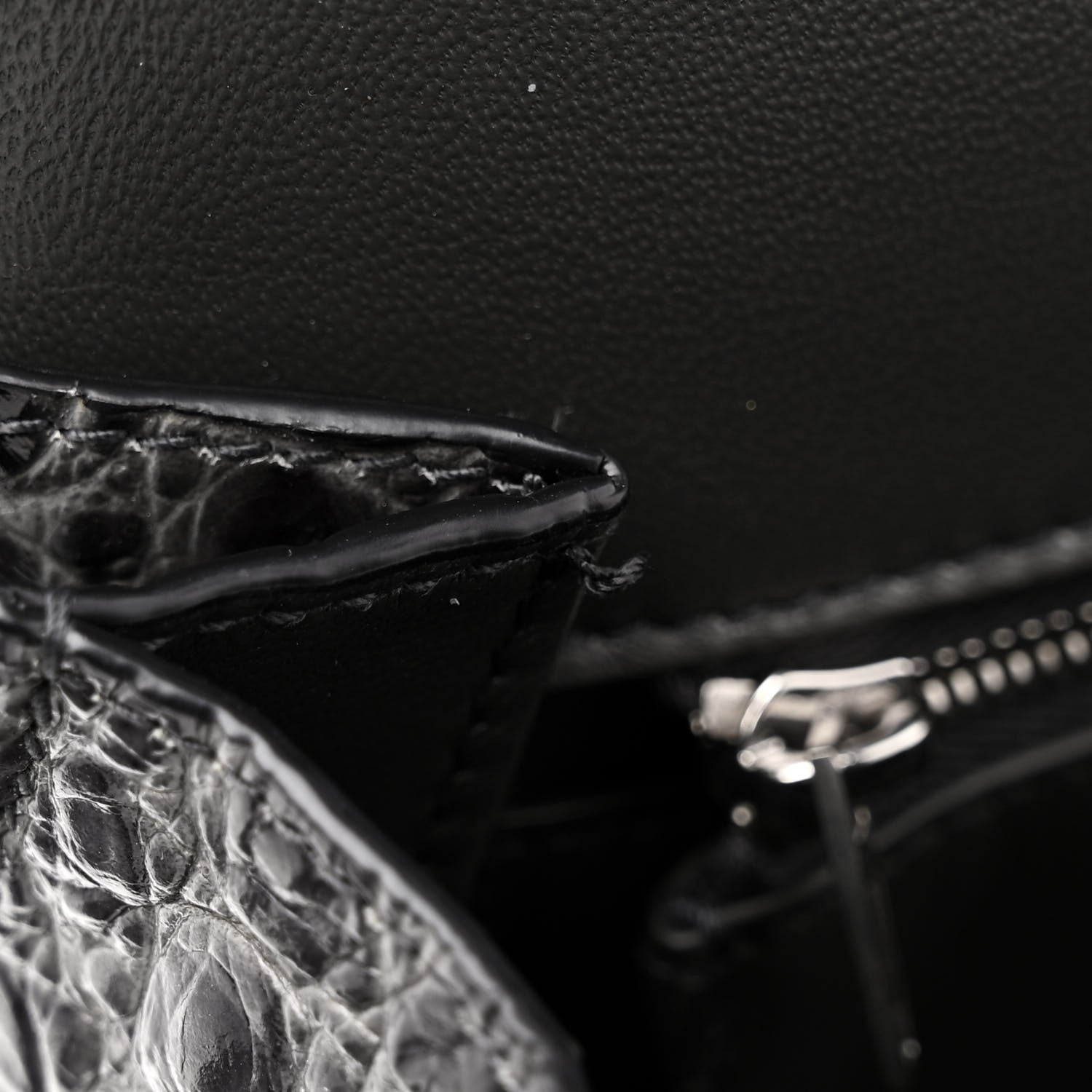 Balenciaga Shiny Calfskin Crocodile Embossed Medium Hourglass Top Handle Bag Dark Grey 14 of 18