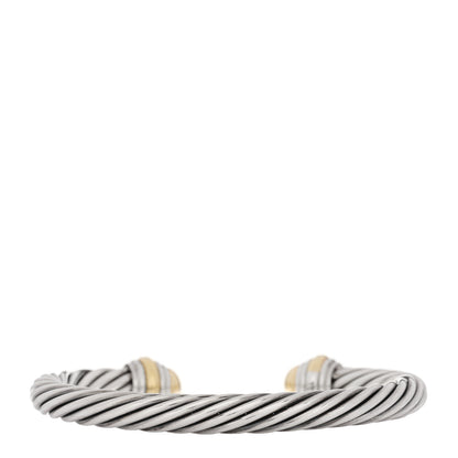 David Yurman Sterling Silver 14K Yellow Gold 7mm Cable Classics Dome Bracelet 2 of 3