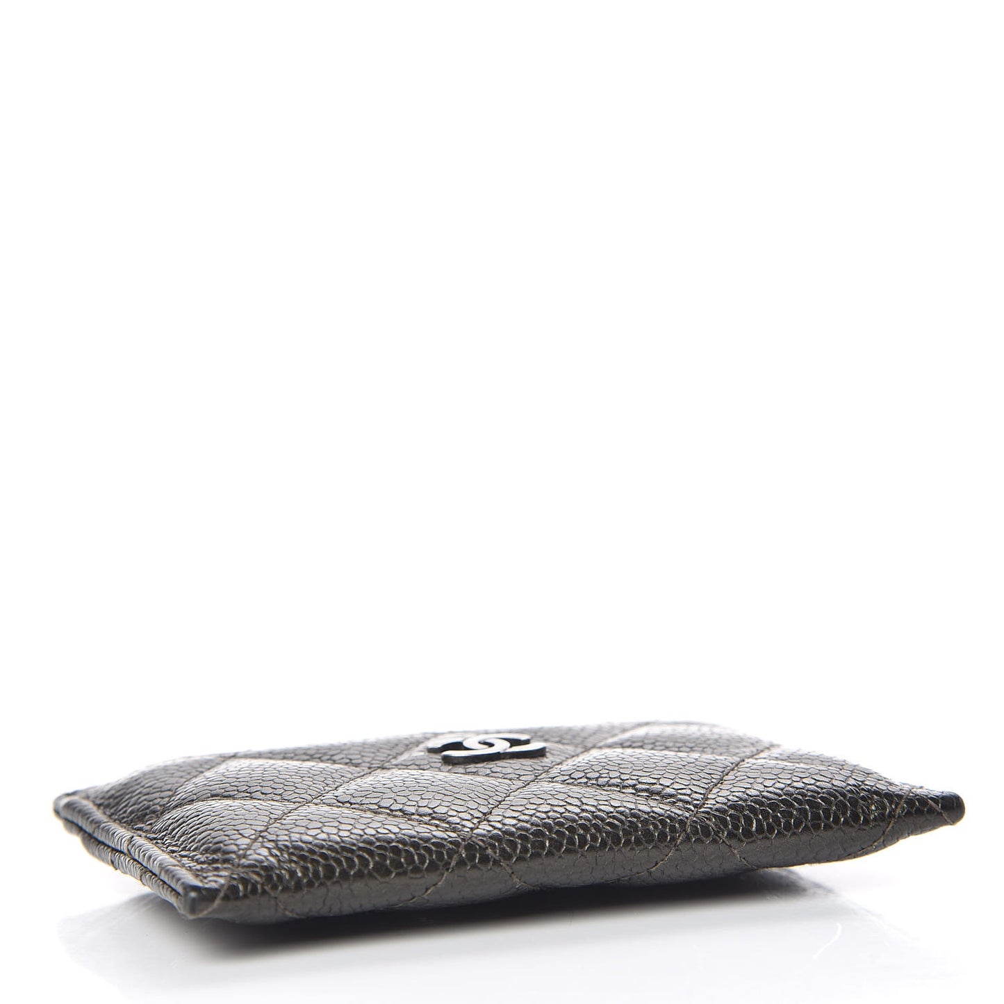 Caviar Quilted Card Holder Dark Green