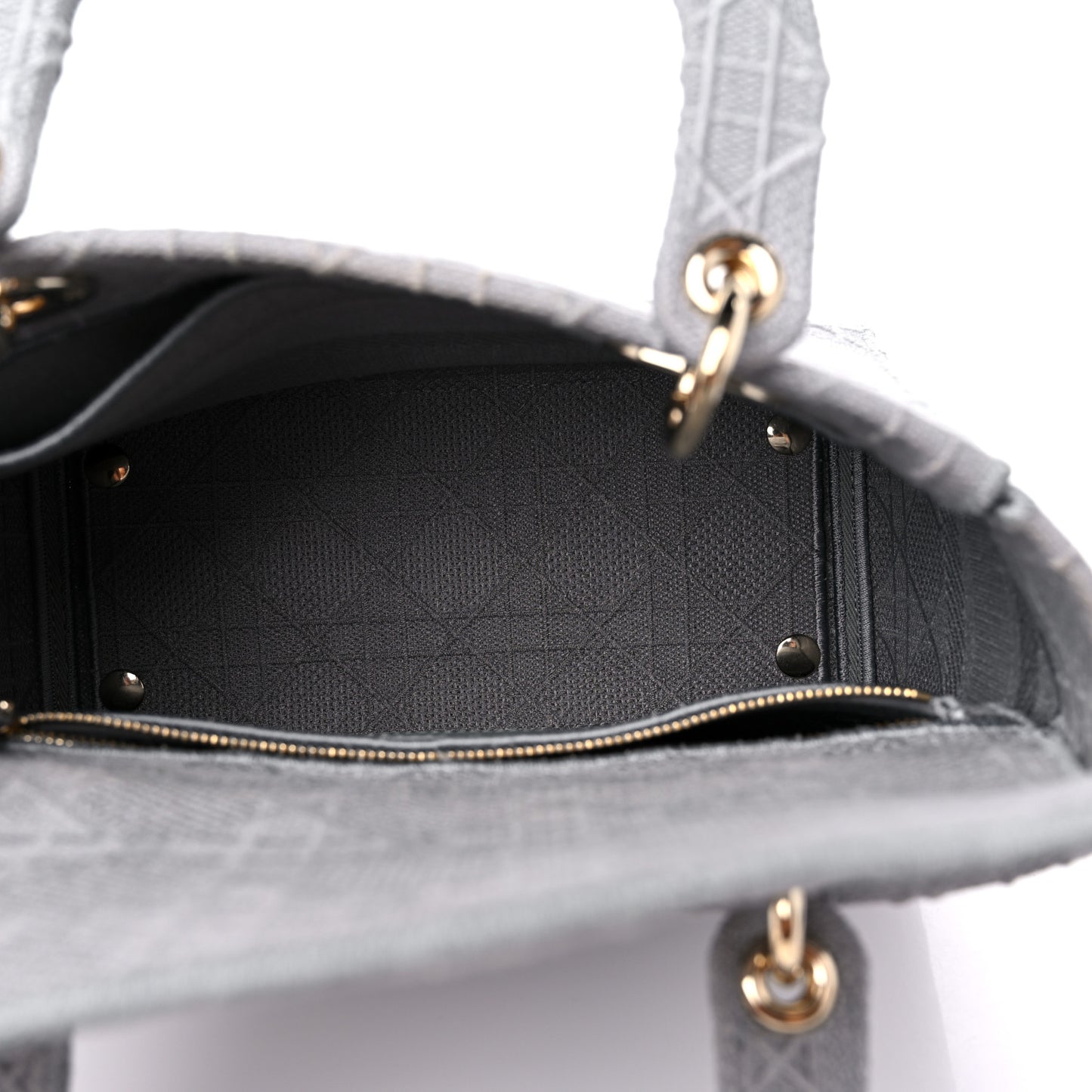 Canvas Embroidered Cannage Medium Lady D-Lite Gray