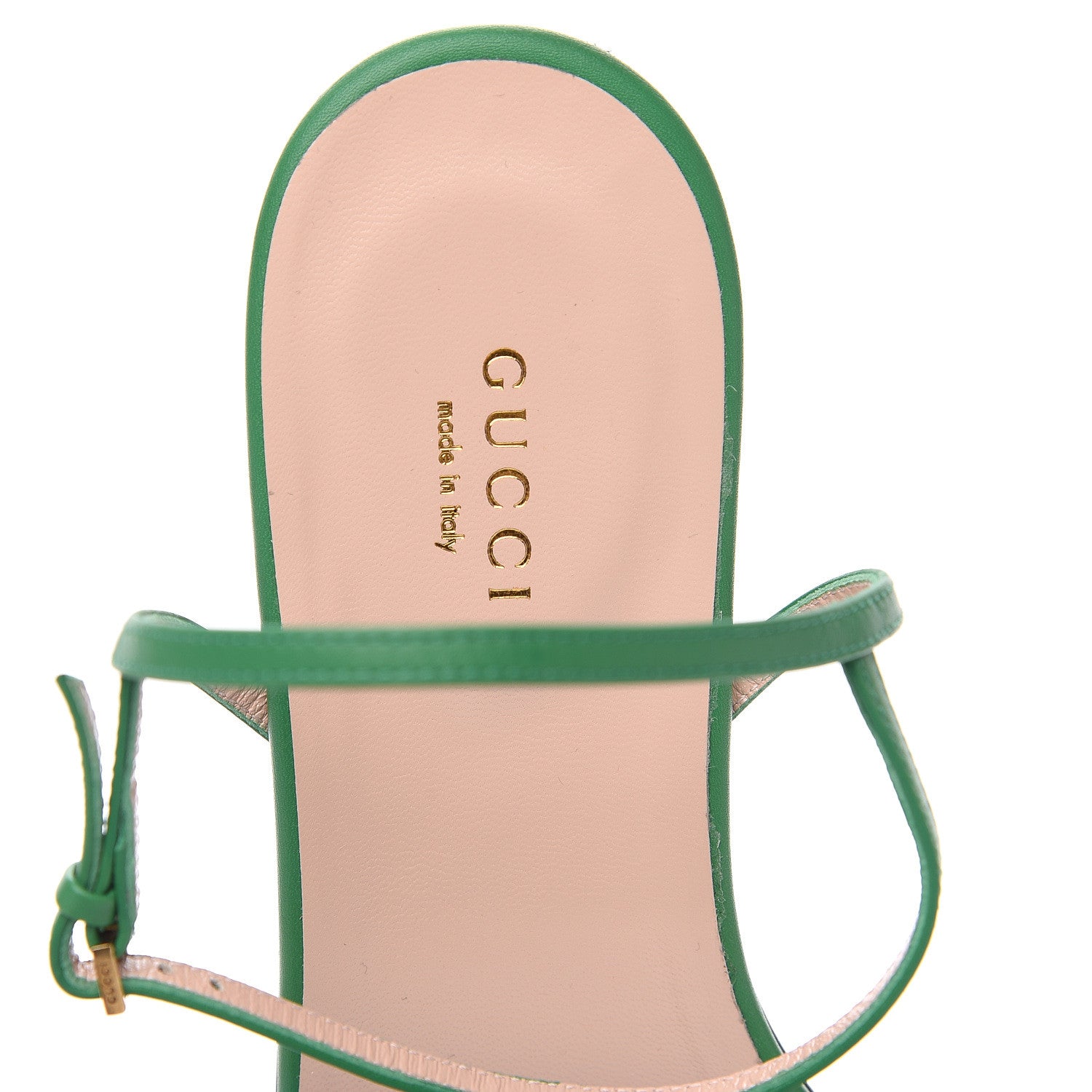 Gucci Lifford Calfskin GG Marmont Ankle Wrap Flat Sandals 39 New Shamarock 5 of 7