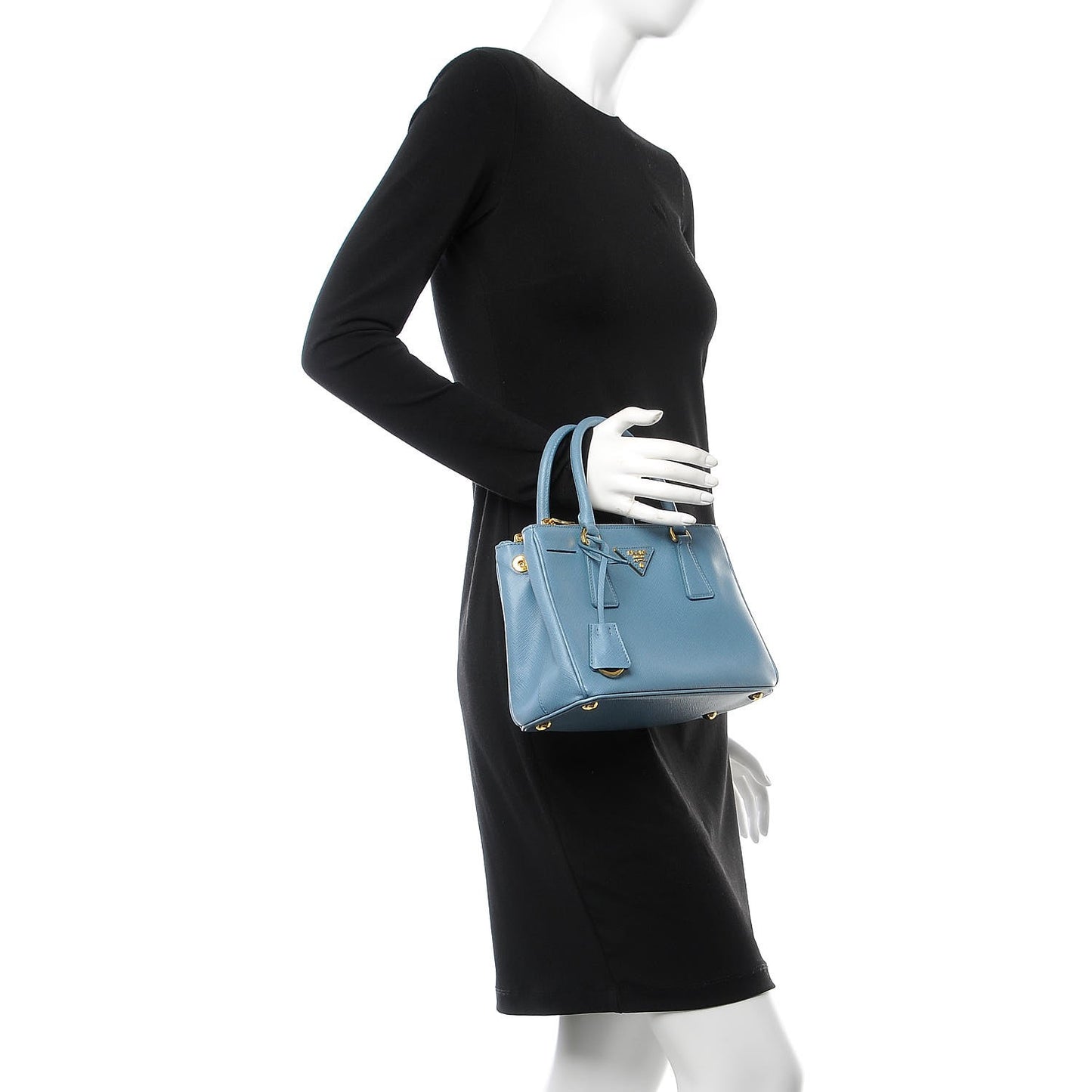 Saffiano Galleria Mini Double Zip Tote Aviazione