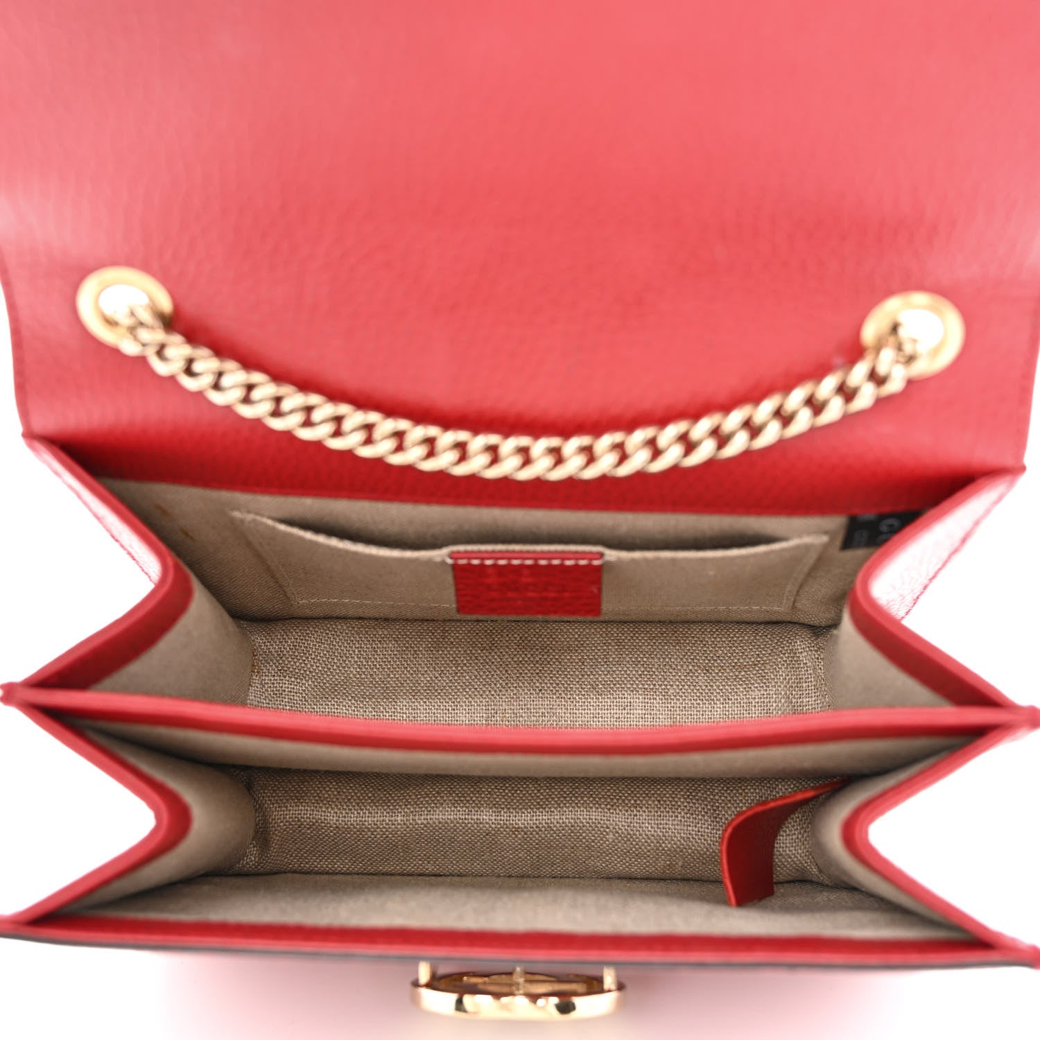 Gucci Dollar Calfskin Small Interlocking G Shoulder Bag Red 5 of 13