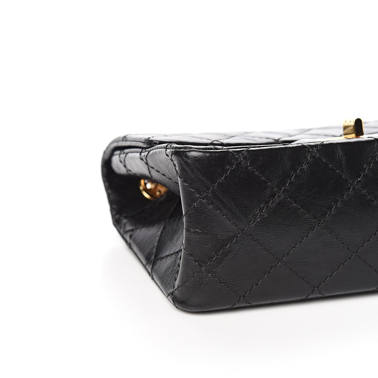 Aged Calfskin Quilted 2.55 Reissue Mini Flap Black
