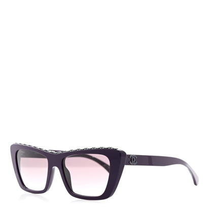 Chanel Acetate Butterfly Sunglasses 5540 Purple 1 of 8
