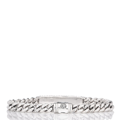 David Yurman Sterling Silver Diamond 7mm Petite Pave Curb Link Love ID Bracelet 3 of 4