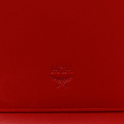 MCM Visetos Tri-Fold Flap Wallet Red 6 of 7