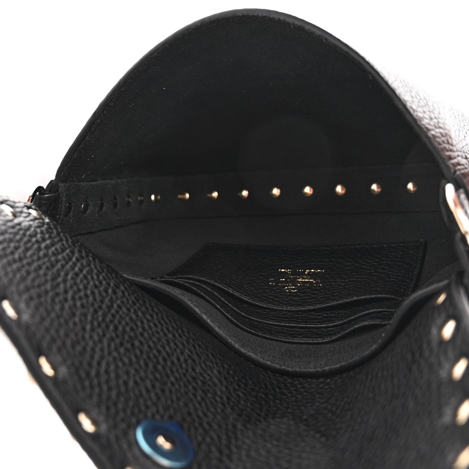Valentino Garavani Grainy Calfskin Rockstud Crossbody Pouch Black 5 of 10