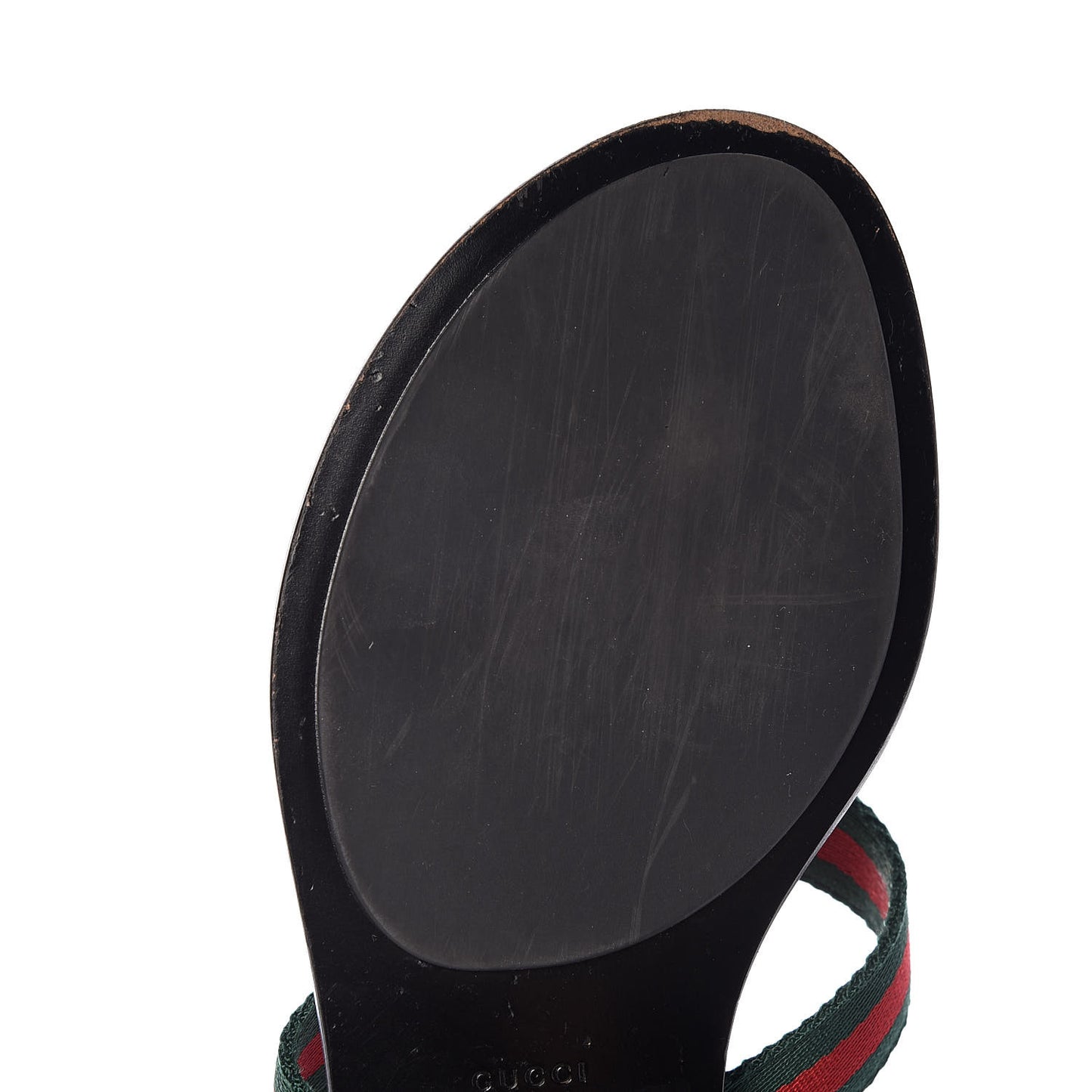 Nylon Guccissima Web Womens Thong Sandals 38.5 Green Red Black