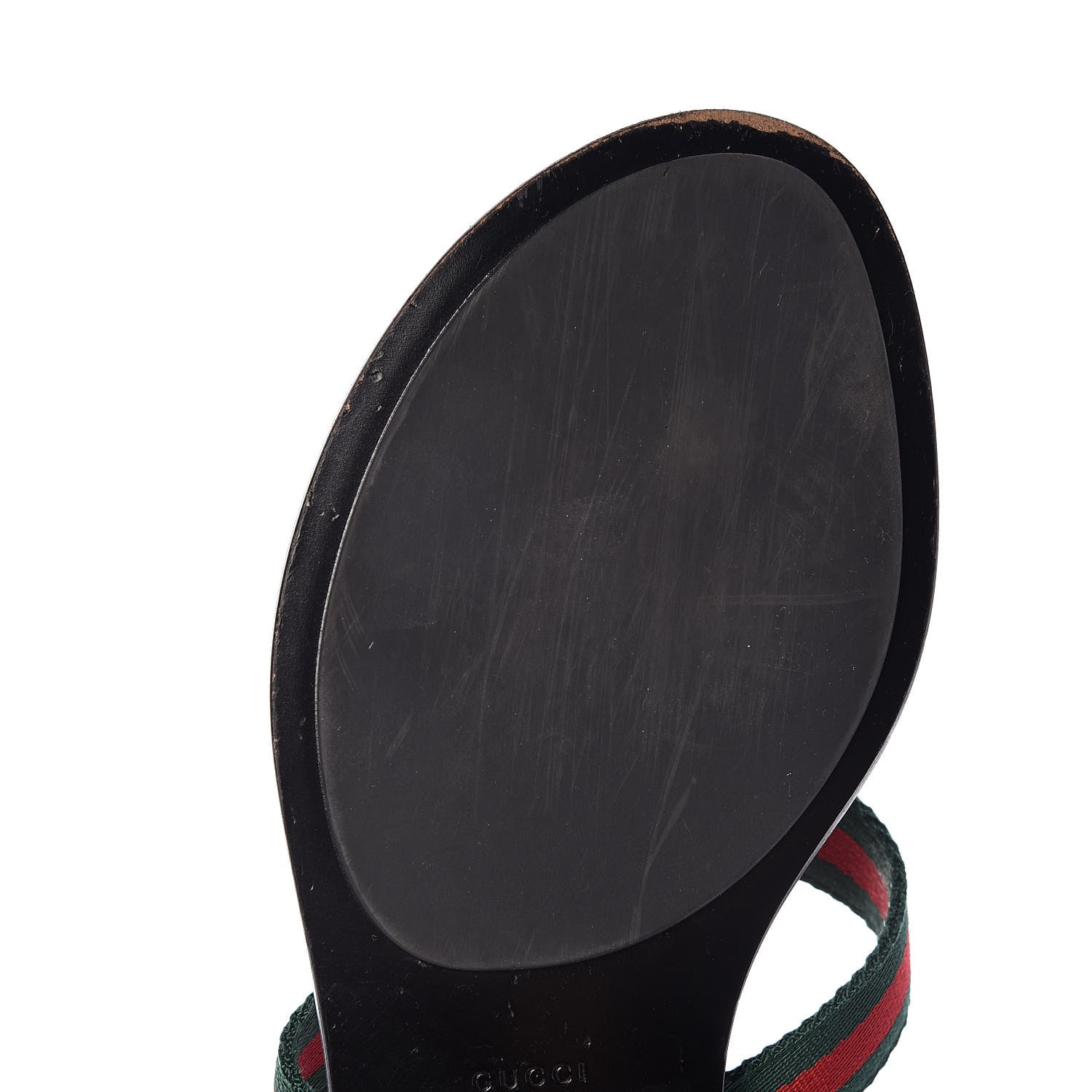 Gucci Nylon Guccissima Web Womens Thong Sandals 38.5 Green Red Black 11 of 13