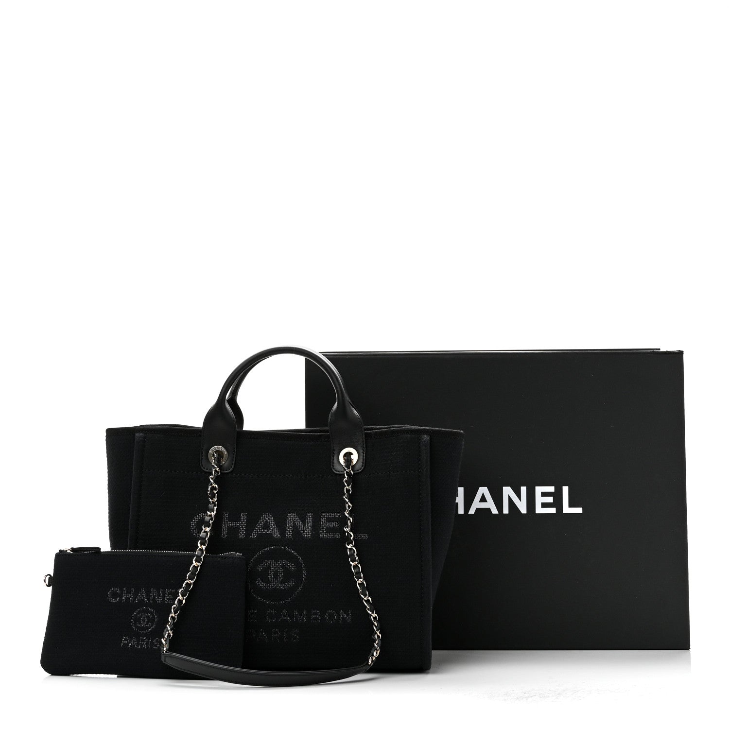 Chanel Mixed Fibers Small Deauville Tote Black 12 of 12