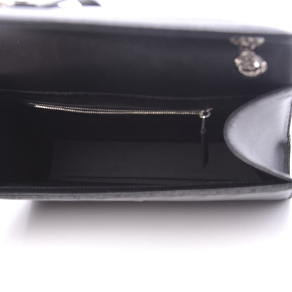 Saint Laurent Grain De Poudre Matelasse Chevron Large Monogram Satchel Black 5 of 9
