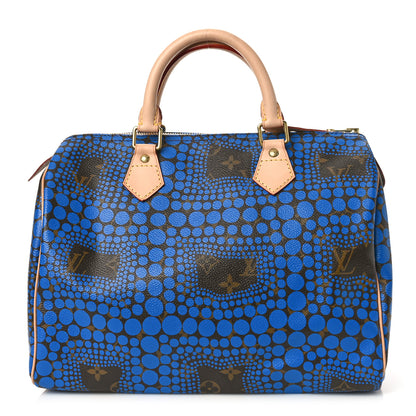 Louis Vuitton Monogram Kusama Town Speedy 30 Blue 1 of 8