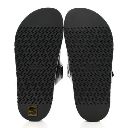 Hermes Calfskin Womens Chypre Sandals 36.5 Black 5 of 8