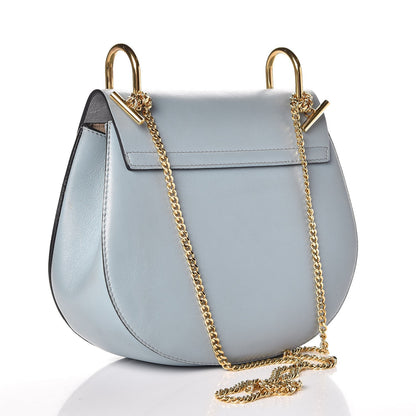 Chloe Suede Smooth Calfskin Drew Shoulder Bag Fresh Blue 3 of 10