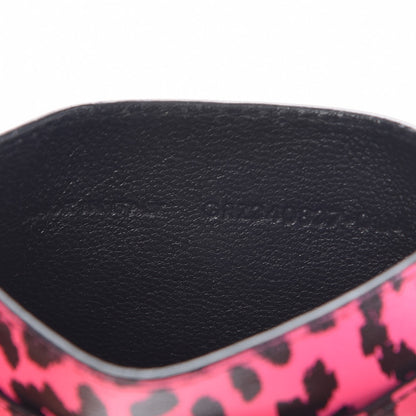 Saint Laurent Grain De Poudre Classic Letters Credit Card Case Fuchsia Black 7 of 20