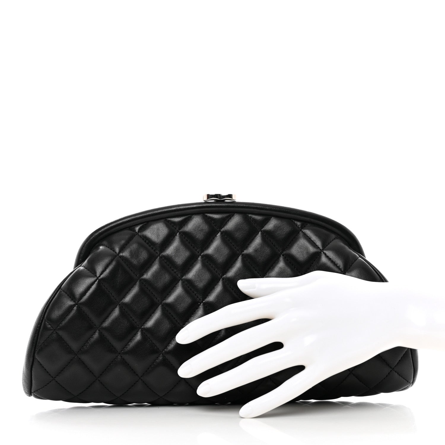 Chanel Lambskin Quilted Timeless Clutch Black 2 of 7