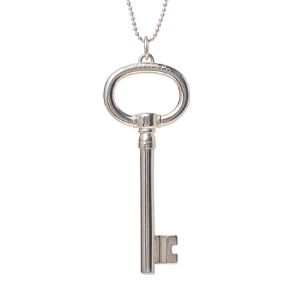 Tiffany Sterling Silver Oval Key Pendant Necklace 4 of 7