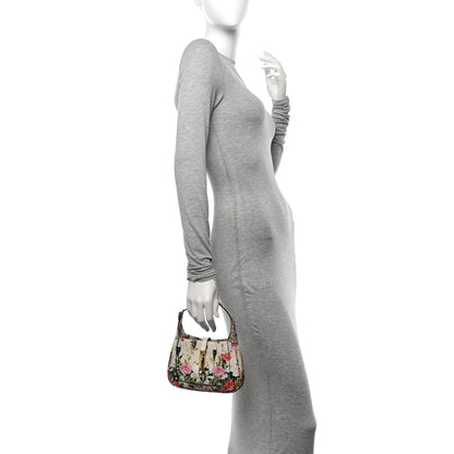 Gucci X YUKO HIGUCHI Shangai Calfskin Floral Print Mini Jackie 1961 Hobo White Multicolor 2 of 9
