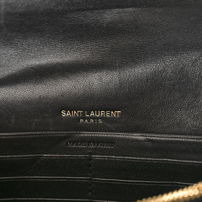 Saint Laurent Lambskin Matelasse Monogram Vicky Chain Wallet Black 6 of 9