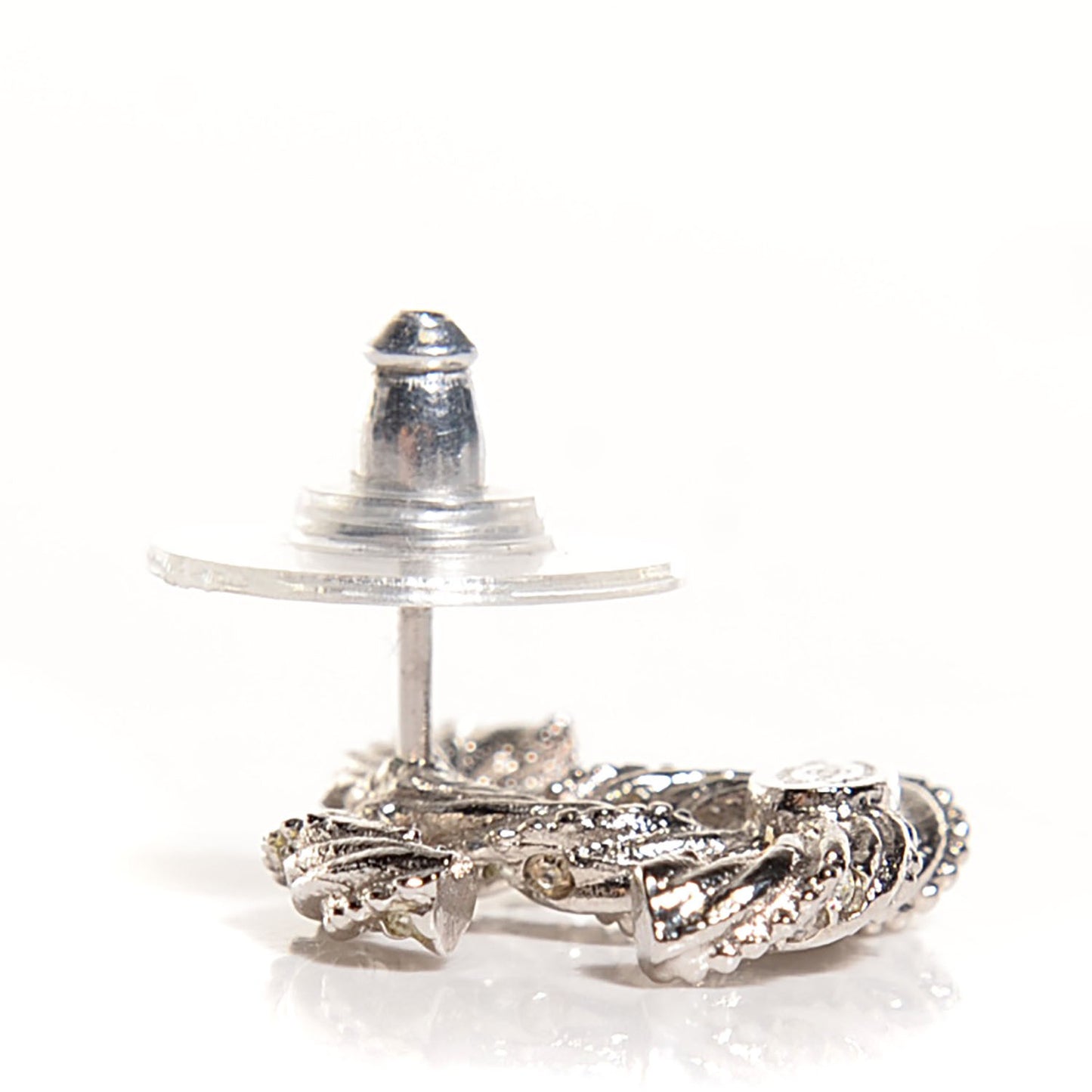 Crystal CC Twisted Earrings Silver